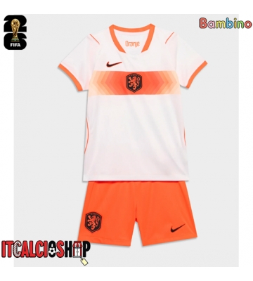 Paesi Bassi Seconda Maglia Bambino Mondiali 2026 Manica Corta (+ Pantaloni corti)